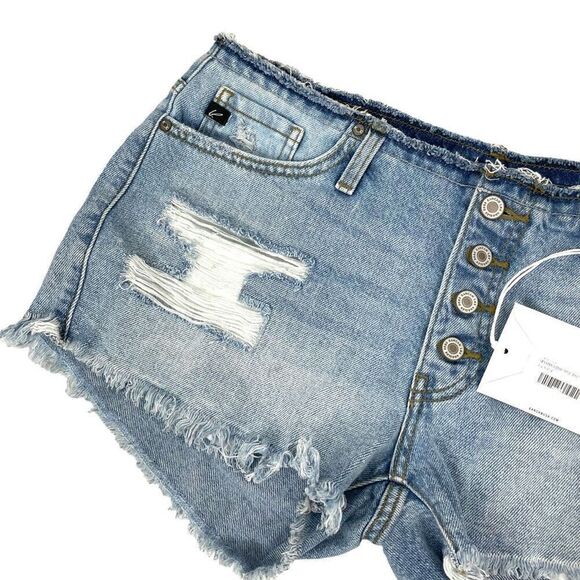 NEW KANCAN Orion Low Rise Button Down Shorts Size XL raw hem cut off - Picture 8 of 12